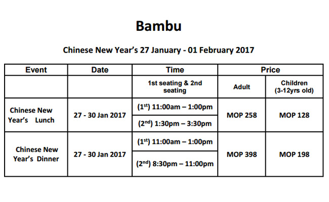 Chinese New Year Buffet in Bambu Venetian Macau 2017,Bambu Chinese New Year 2017,Bambu Chinese New Year Buffet 2017,Bambu Venetian Macau Chinese New Year Price 2017,Bambu Chinese New Year Promotion 2017,Bambu Buffet 2017