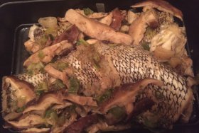 Thai steamed fish with ginger and mushrooms, "Pla nung khing sai het",SeafoodMenu price, MailBox, Phone Number, food consumption 