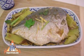 Fish in Salted Soybean with Ginger, "Pla Tao Cheo",SeafoodMenu price, MailBox, Phone Number, food consumption 