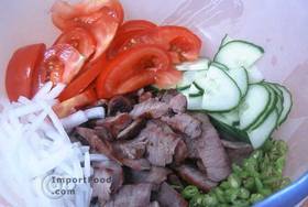 Thai beef salad, "Yum neua",Main courseMenu price, MailBox, Phone Number, food consumption 