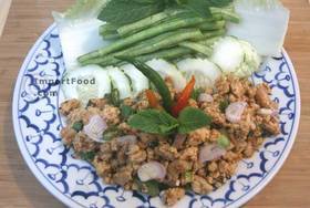 Thai spicy chicken salad with toasted rice, "Larb gai",Main courseMenu price, MailBox, Phone Number, food consumption 