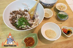 Lao style beef salad. "Pra neua",Main courseMenu price, MailBox, Phone Number, food consumption 