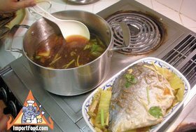 Fish in Salted Soybean with Ginger, "Pla Tao Cheo",SeafoodMenu price, MailBox, Phone Number, food consumption 