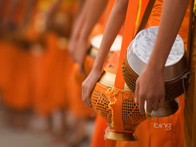 Monks near the Mekong River, Laos (© Neil Emmerson/Corbis)