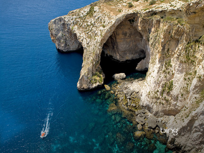 Entrance to the Blue Grotto, off the southern coast of Malta (© Bertrand Gardel/Corbis)